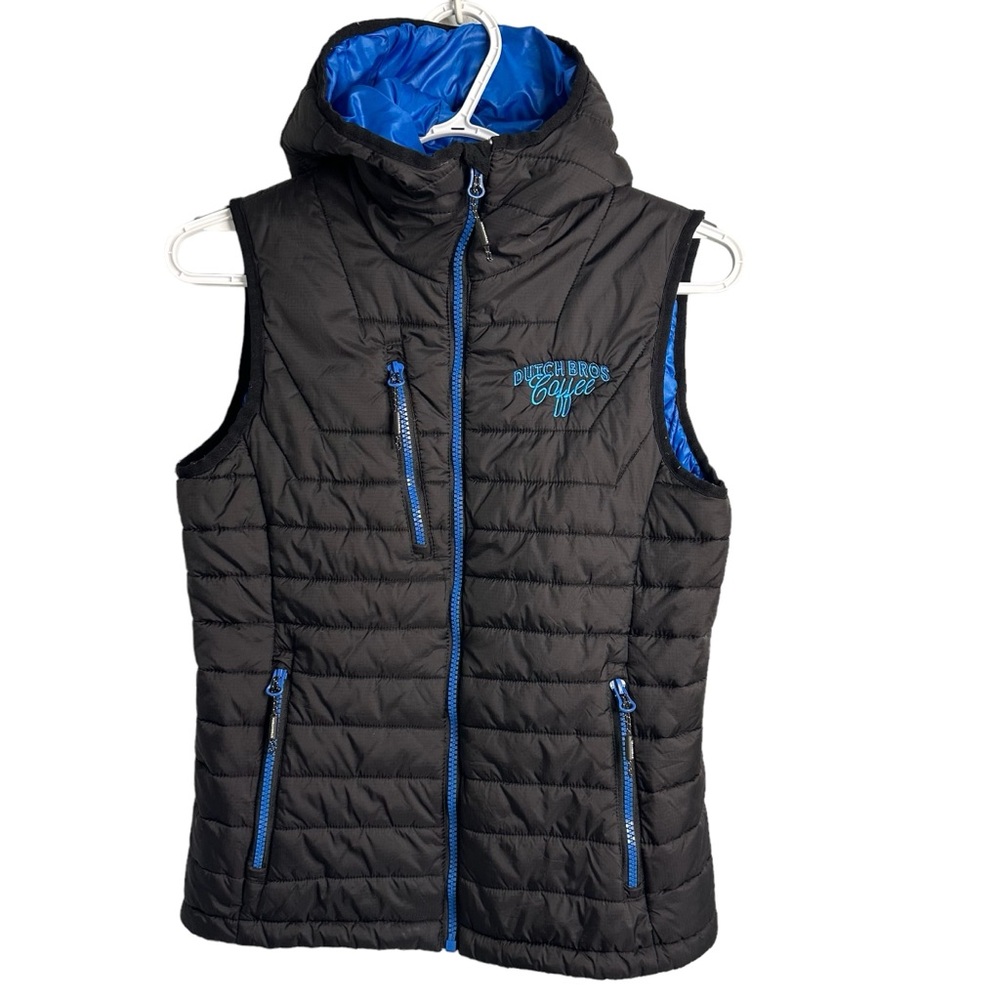 Dutch Bros Stormtech Crew Vest Blue + Black Warm SMALL RARE Limited Edition DB